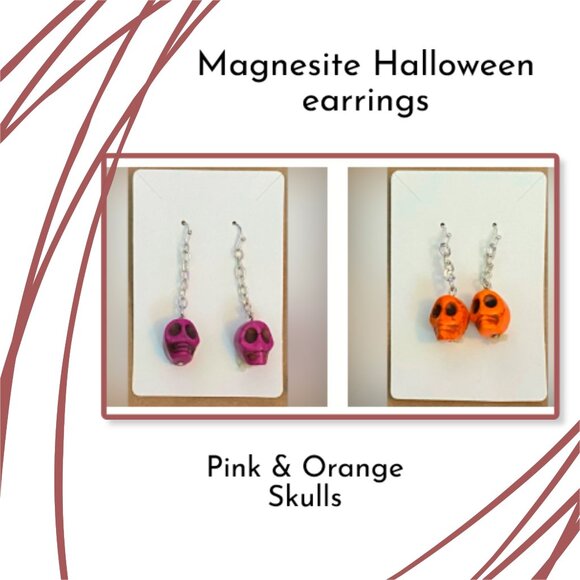 NEW Magnesite Halloween earrings - Picture 1 of 3